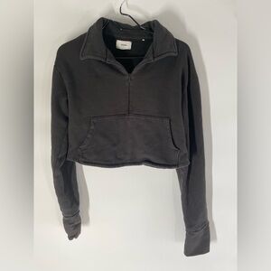 Joah Brown Charcoal Cropped Hoodie